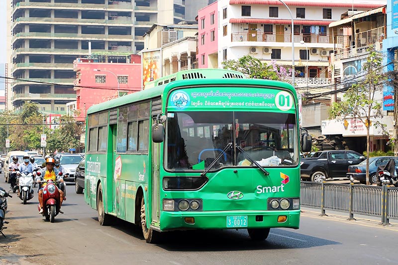 Public buses in Cambodia